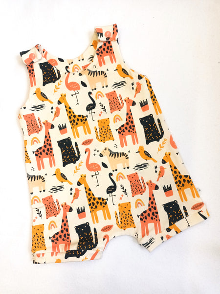 Zoo Life Neutral Shortie Romper, New Summer Collection!