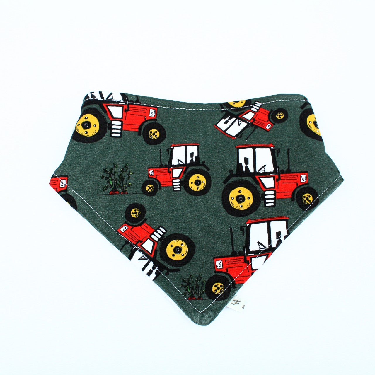 Happily Ever Tractor Dribble Bib - Bamboo Lined