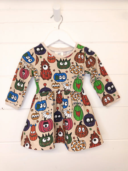 Halloween Boo Crew Twirl Dress, Long sleeve SALE