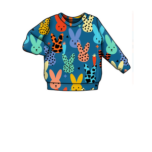 Easter Bunny Blue Long Sleeve Top
