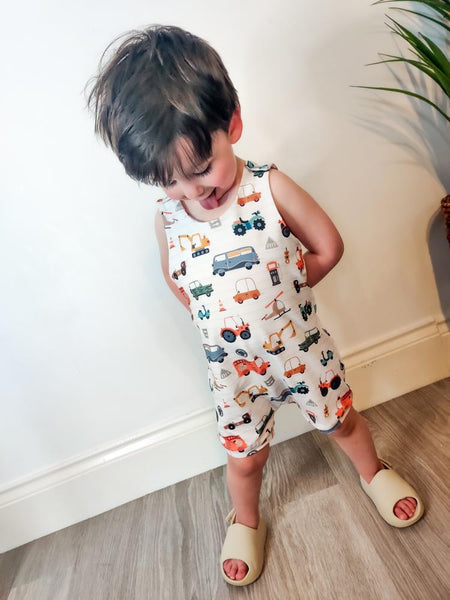 Tiny Transport Shortie Romper, New Summer Collection!