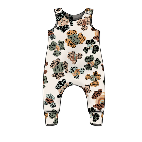 Happy Leopards Neutral Romper