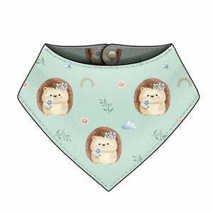 Mint Hedgehog Dribble Bib - Bamboo Lined