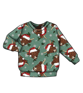 Highland Cow Christmas Long Sleeve Top