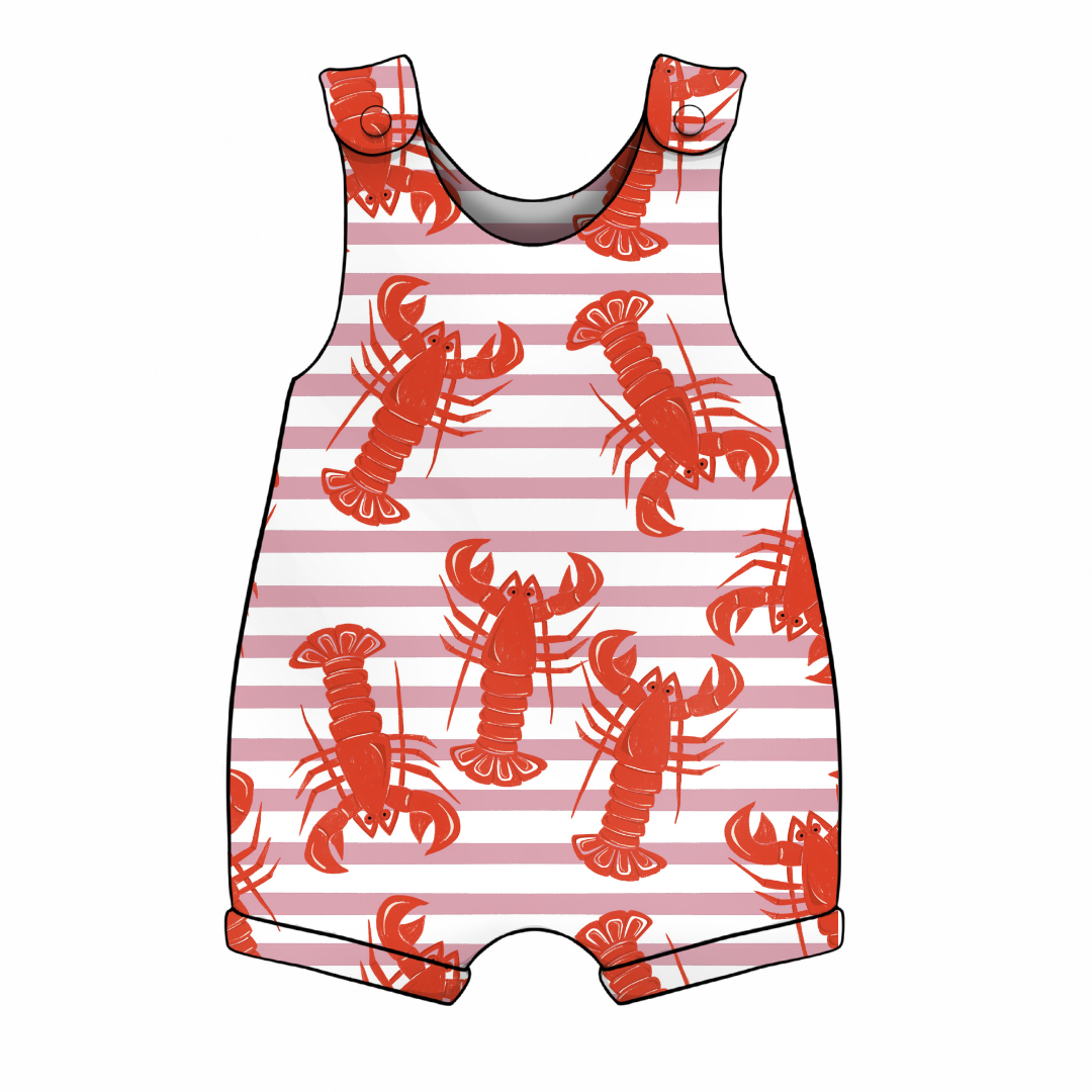 Lobster Life Rose Shortie Romper