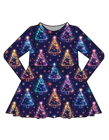 Neon Trees Christmas Twirl Dress, Long sleeve