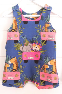 Jungle Tours Blue Shortie Romper