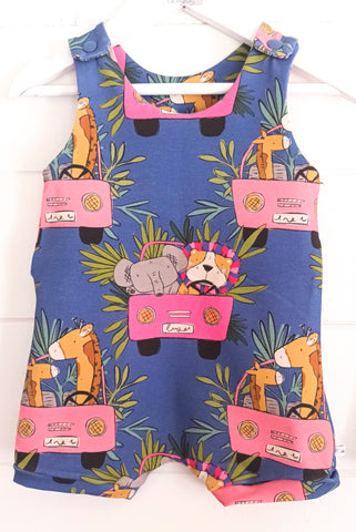 Jungle Tours Blue Shortie Romper