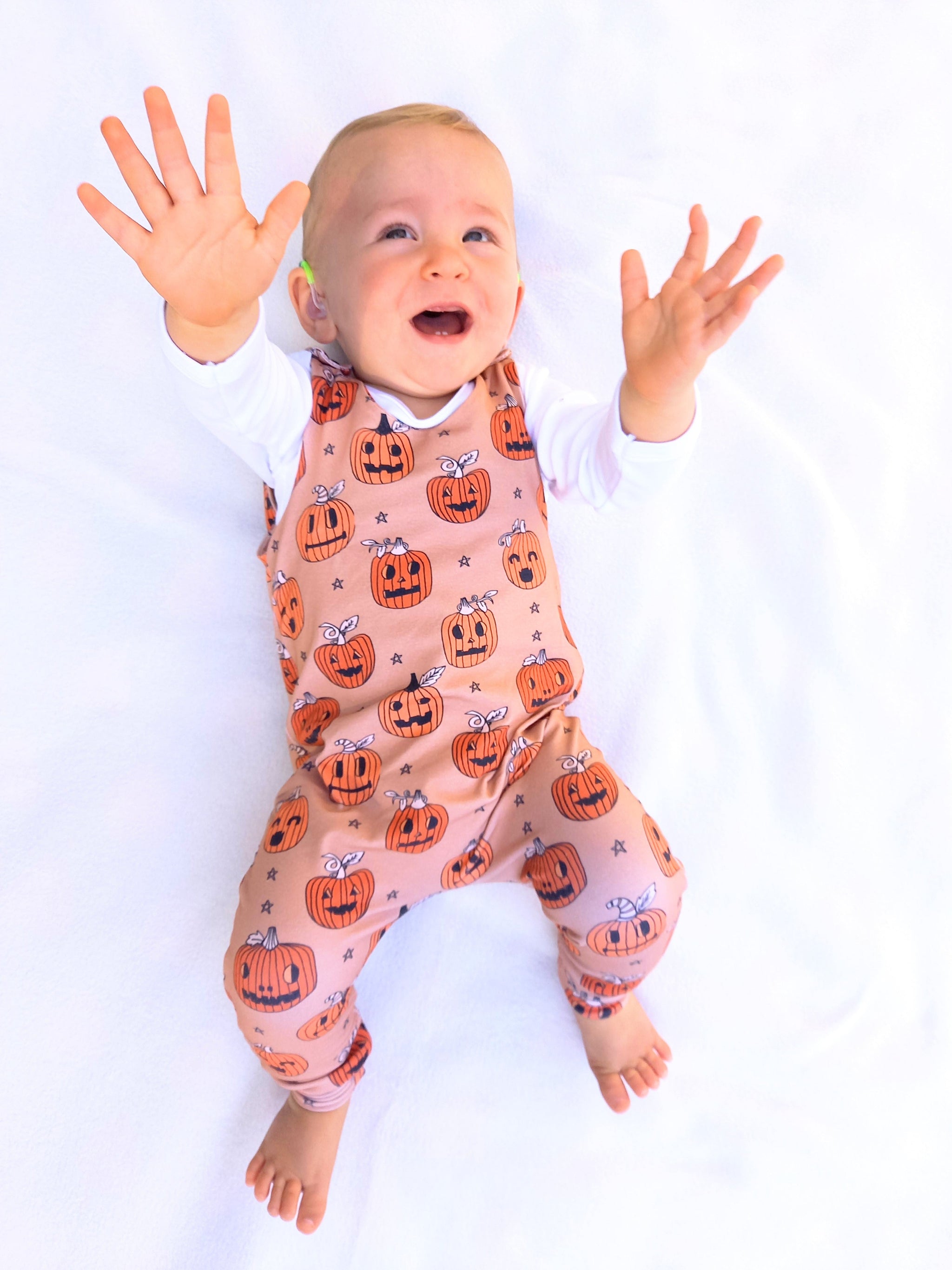 Halloween Pumpkin Romper Baby Halloween Costume Freckles and daisies