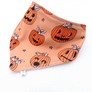 Halloween Pumpkin Dribble Bib - Bamboo Lined