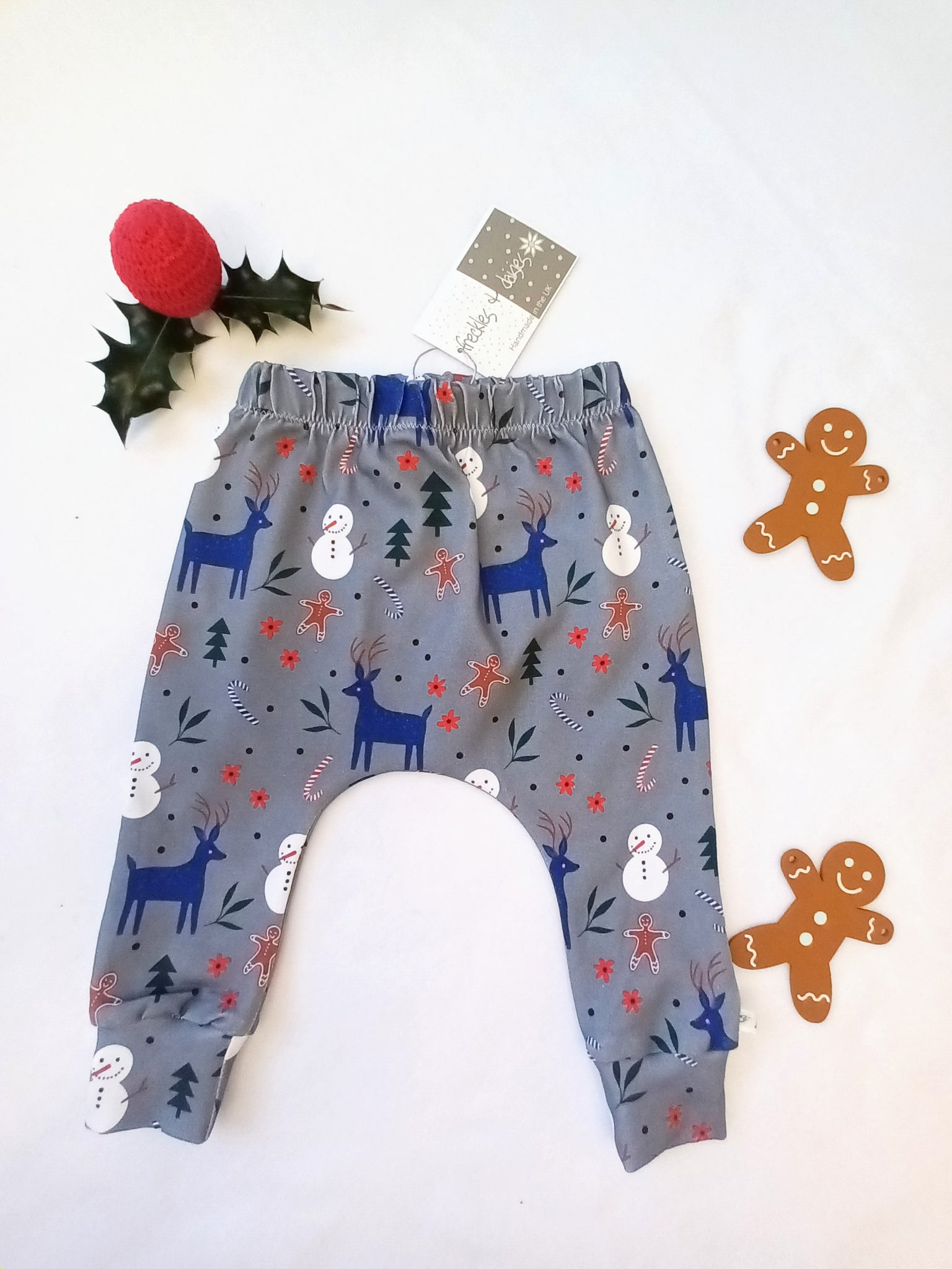 Christmas Gingerbread Grey Leggings SALE