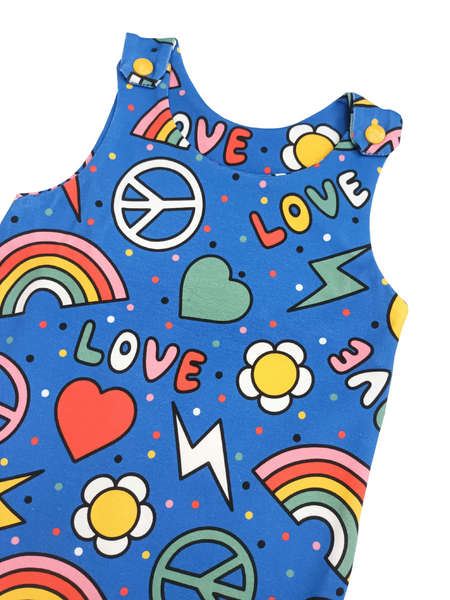 Peace & Love Blue Romper, New Spring Collection!