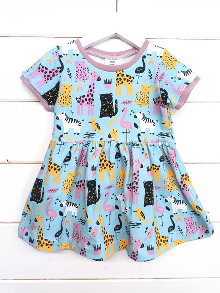 Twirl Dress, Zoo Life Blue, New Spring Collection