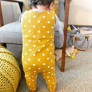 Freckles and Daisies Mustard Spot Print Romper
