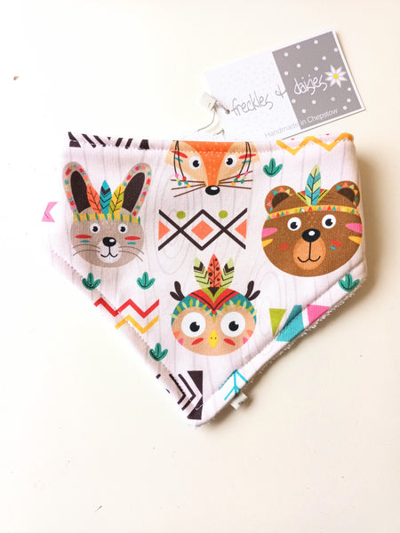 Freckles and Daisies Tribal Buddies neutral Dribble Bib - Bamboo Lined