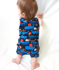 Freckles and Daisies Midnight Whale Shortie Romper