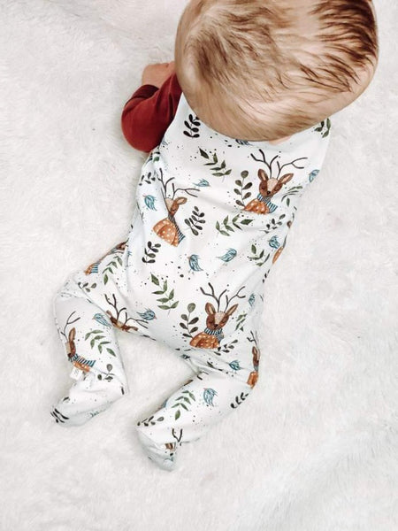 Oopsie Deer Footed Romper, Cute and Cosy for Autumn and Christmas