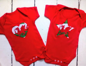 Freckles and Daisies Wales Heart or Star Embroidered Onesie