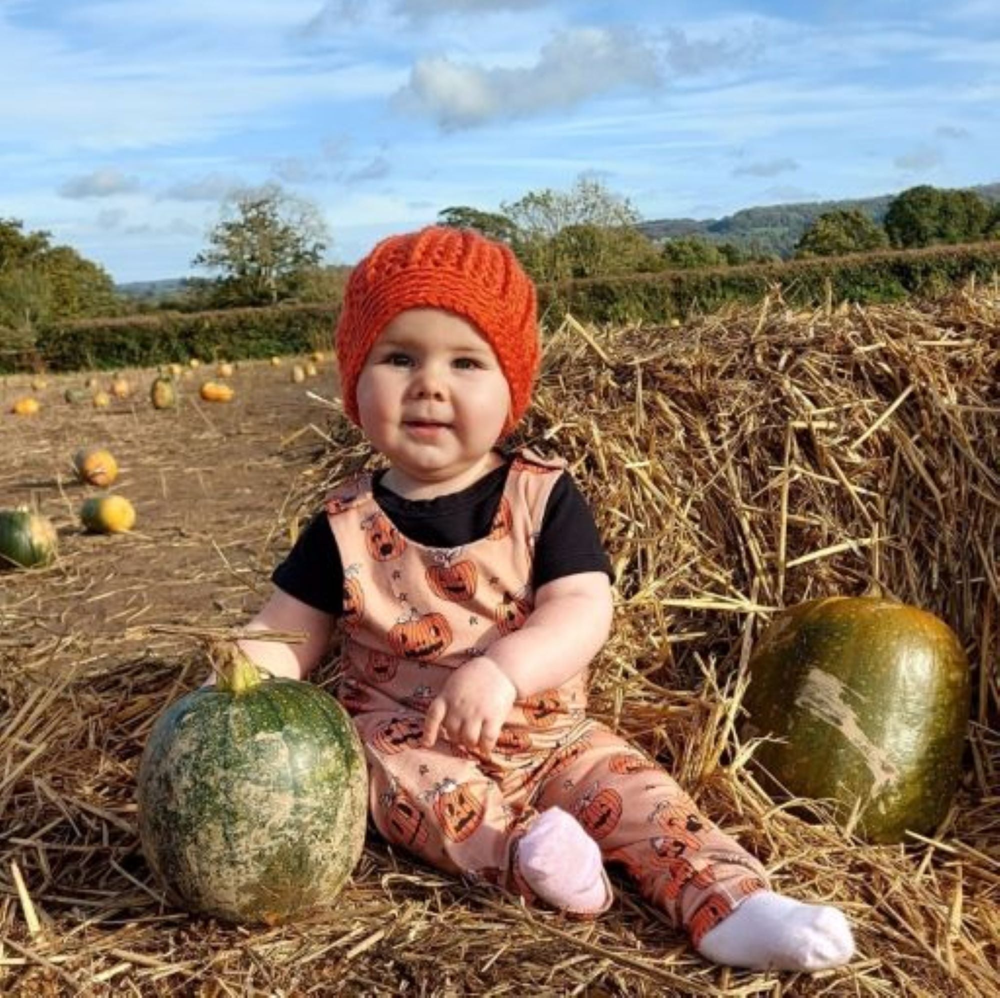 Halloween Pumpkin Romper Baby Halloween Costume Freckles and daisies